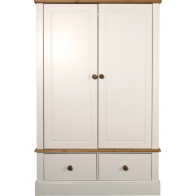 Wardrobe - 2 Door and 2 Drawer, White