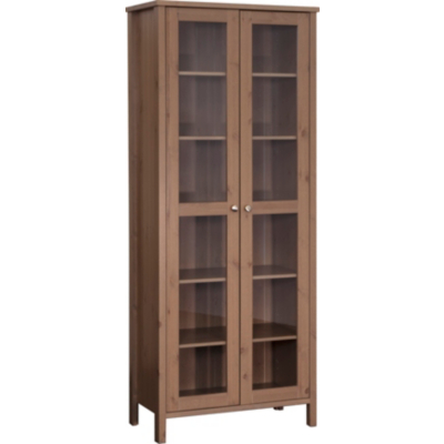 Tall Glazed Bookcase - 2 Door, Coffee