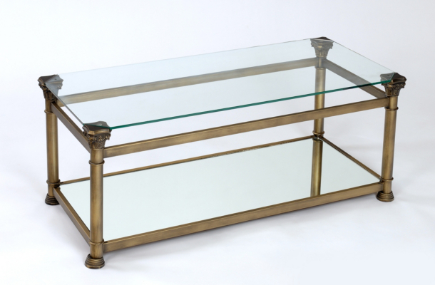 Vienna Coffee Table - Glass and Metal, Glass and