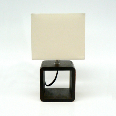 Small Square Table Lamp - Dark Wood, Dark