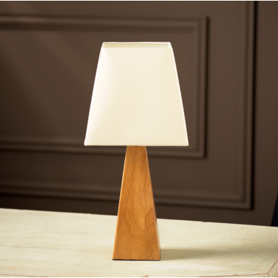 Pyramid Wooden Table Lamp - Natural,