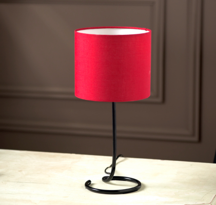 ASDA Twisted Metal Table Lamp - Red, Black Base,