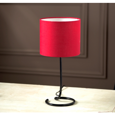 Twisted Metal Table Lamp - Red, Black Base,