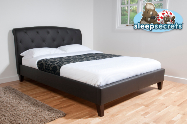 Sleep Secrets Lincoln Bed Frame With Headboard - Brown Double,