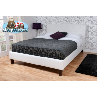 Lincoln Bed Frame With Headboard - White Double,