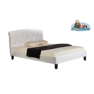 Lincoln Bed Frame With Headboard - White King,