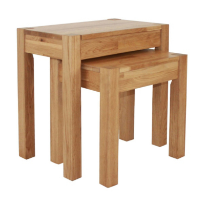 ASDA Abingdon Solid Oak Nest of Tables, Natural Oak