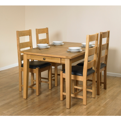 Beaumaris Large Extending Dining Table and 4
