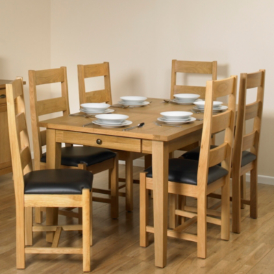 Beaumaris Large Extending Dining Table and 6