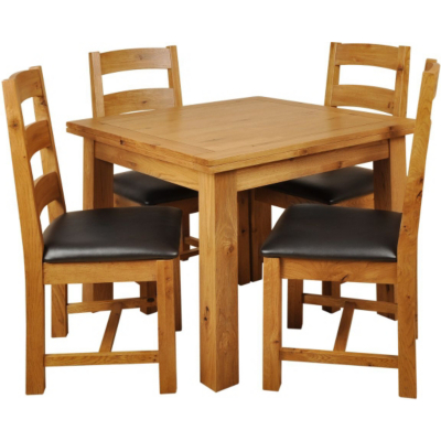 Solid Oak Dining Table and 4 Chairs