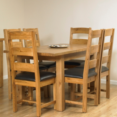 Oxford Solid Oak Dining Table and 6 Chairs