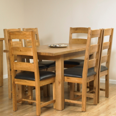 Solid Oak Dining Table and 6 Chairs