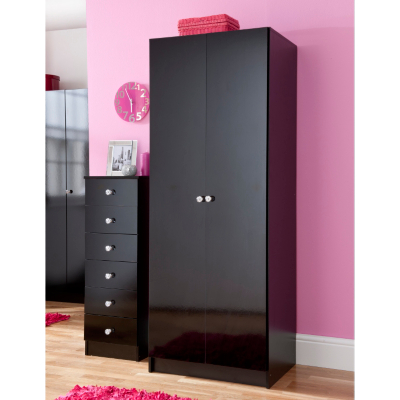 ASDA Glamour 2 Door Wardrobe, Black 505244985461