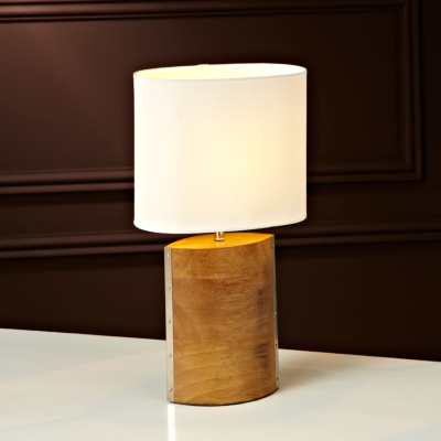 ASDA Wood Tea Chest Table Lamp, Natural AS3936
