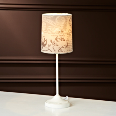 ASDA Scroll Print Table Lamp, Cream TMT-2452
