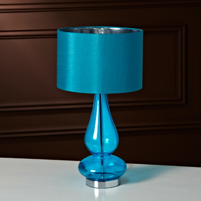ASDA Teal Glass Ball Table Lamp, Green TM1043-TE