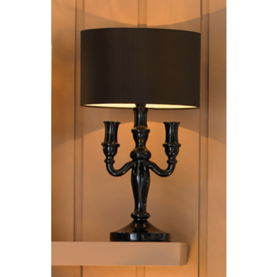 Black Candelabra Table Lamp, Black AS3950