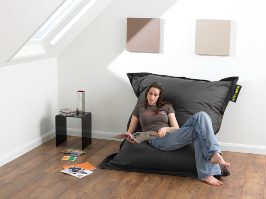 Plain Lazy Bean Bag in Black, Black `95628 BROWN