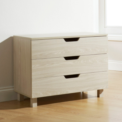 Viborg 3 Drawer Chest of Drawers in Beige Oak