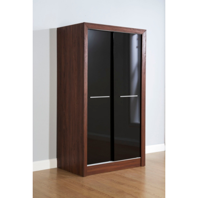 Monte Carlo 2 Drawer Sliding Wardrobe in Walnut