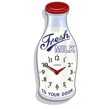 Red Milk Bottle Clock