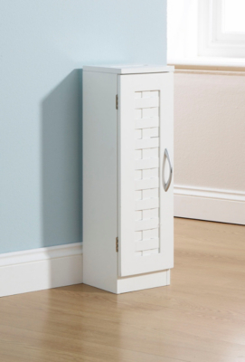 Malham Bathroom Slim Cupboard in White | Bathroom Furniture | ASDA direct
