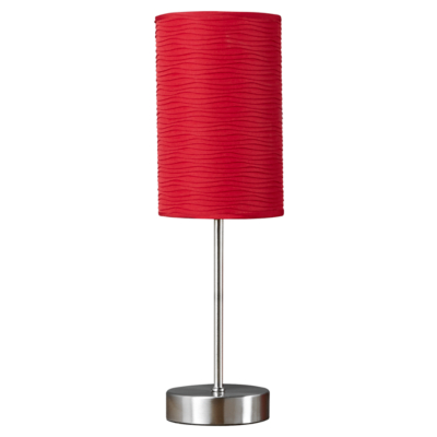 Home Red Pleated Stick Touch Lamp Lighting at ASDA
