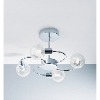 ASDA Crackle 4 Arm Ceiling Light Fitting, Chrome