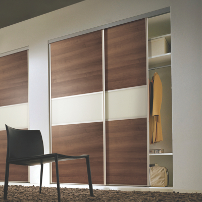 ASDA 2 Walnut Fineline Sliding Wardrobe Doors and