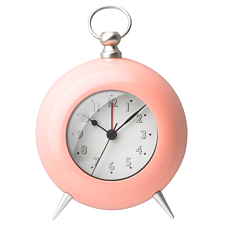 George Home Peach Retro Alarm Clock