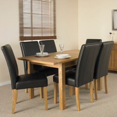 Clifton Extending Dining Table and 6 Brown