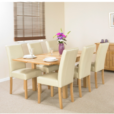 Clifton Flip Dining Table and 6 Ivory Chairs