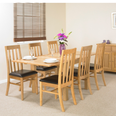 Clifton Flip Dining Table and 6 Slat Back Chairs