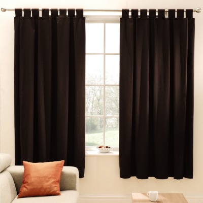 Tab Top Curtains - Chocolate, 66 x 90in,