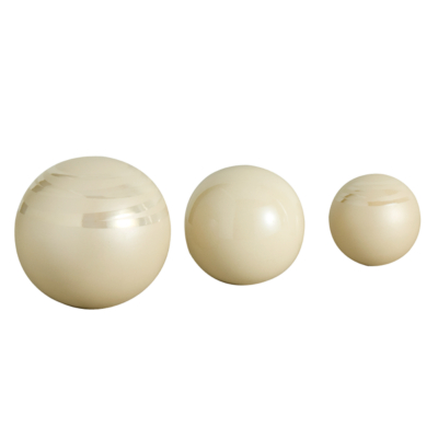3 Pack of Cream Lustre Decorative Balls