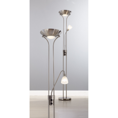 ASDA Chrome Mother and Child Floor Lamp, Chrome