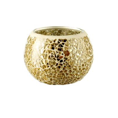 Mosaic Tealight Holder - Gold, Gold