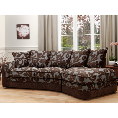 Arizona Left Hand Angled Fabric Sofa Bed - Chocolate