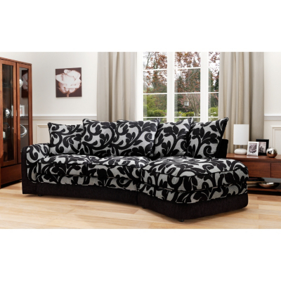 Arizona Left Hand Angled Fabric Sofa Bed - Black