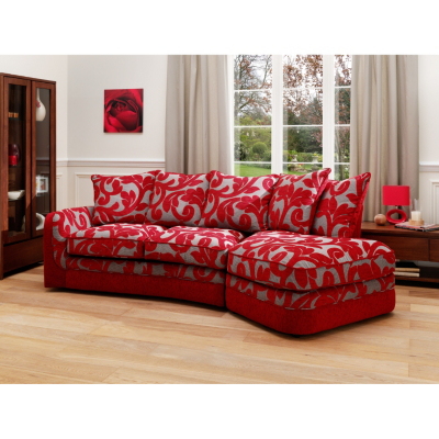 ASDA Arizona Left Hand Angled Fabric Sofa Bed - Red,