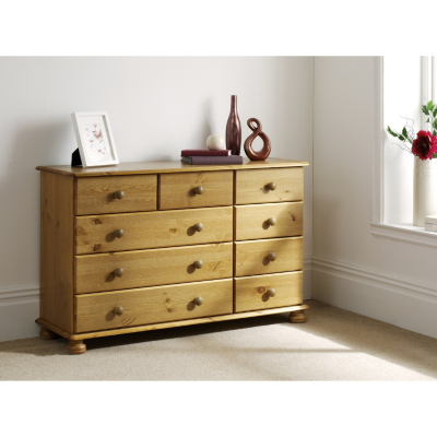 ASDA Hampton Pine Wide Chest of Drawers, Natural Pine