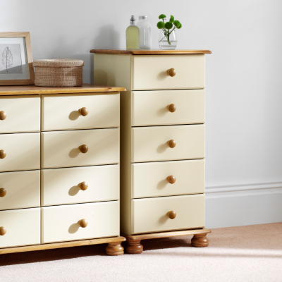 ASDA Hampton Cream Pine Tall Chest of Drawers, Cream