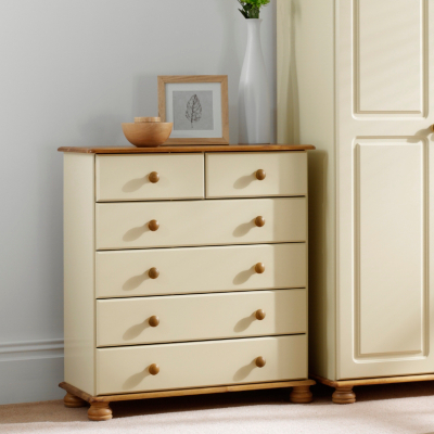 ASDA Hampton Cream Pine Large Chest of Drawers, Cream