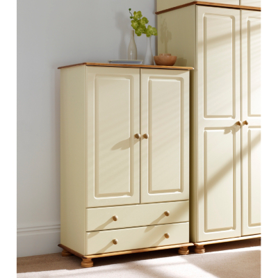 ASDA Hampton Cream Pine 2 Door Wardrobe with 2