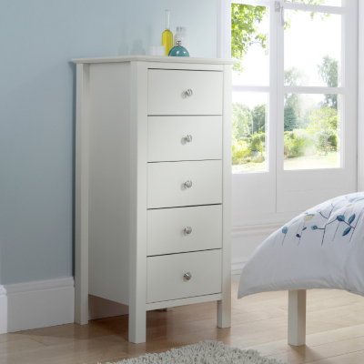 ASDA Clovis Narrow Chest of Drawers, Soft White