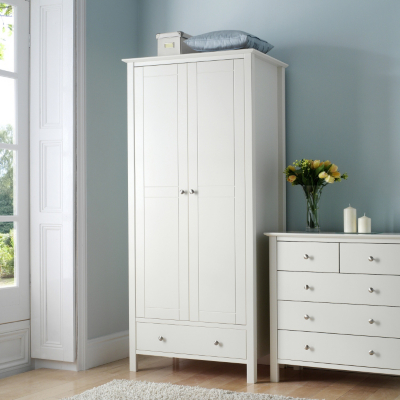 Storage Clovis 2 Door Wardrobe with Storage Drawer, Soft