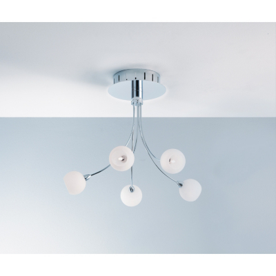 Chrome 5 Arm Down Ceiling Light Fitting,