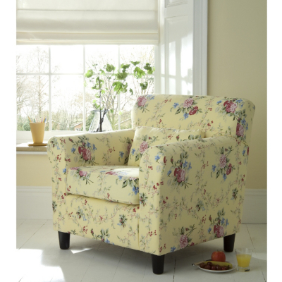 Abbie Floral Chair - Yellow