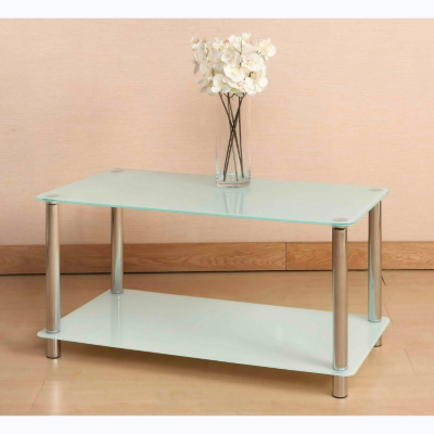 ASDA Brooklyn Coffee Table - White Glass, White and