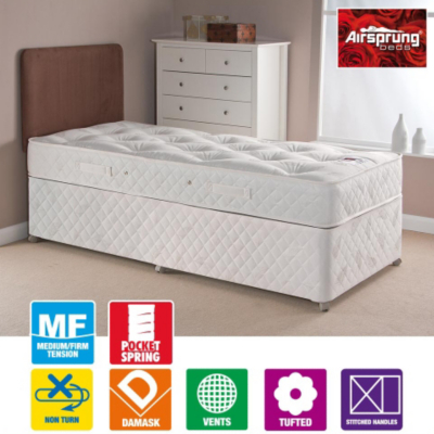 Airsprung Pocket Sprung Divan Single - No